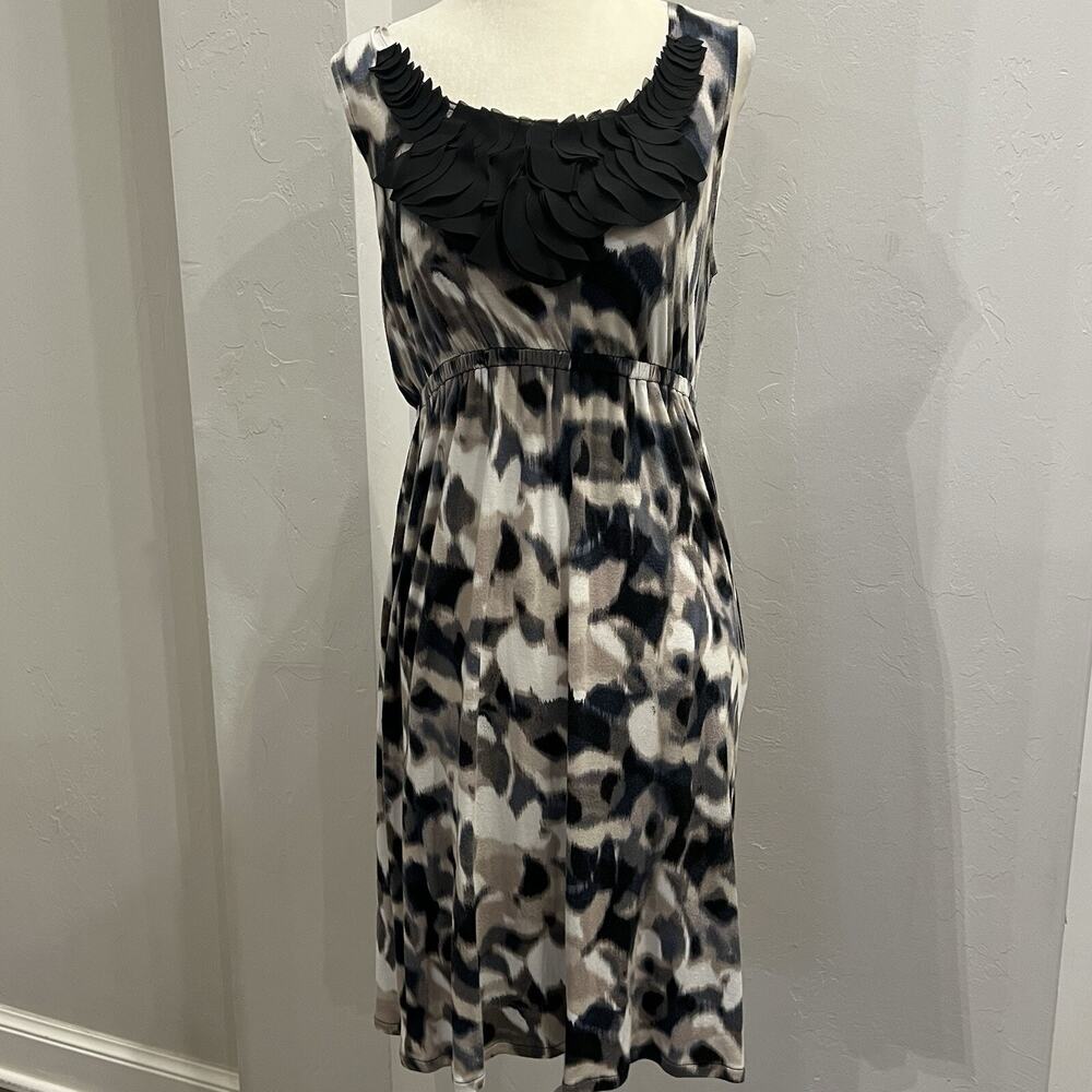 Alfani Women's Petite Size SP Black Tan Blend Geometric Dress